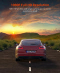 Car on road illustrating 1080P FHD Car Dash Cam With 176 Degree Wide Angle Night Vision Parking Monitor Loop Recording.