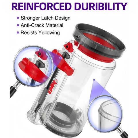 Replacement Dust Bin And HEPA Filter Kit For V11 And V15 Series Vacuum Cleaners SV14 SV15 SV22 Fixes Broken Latch Restores Suction