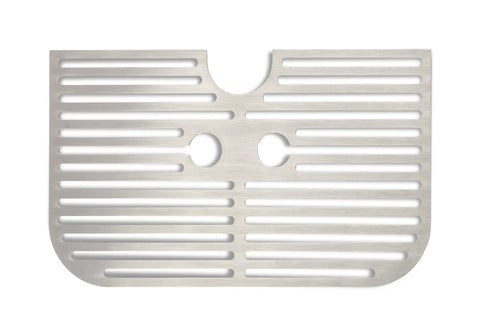 Heavy Duty Drip Tray Grid Keeps Counters Dead Clean Espresso Machine Pan Insert Dishwasher Safe, metallic finish with drainage slots.