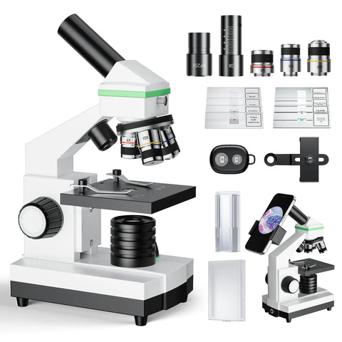 Professional Compound Microscope For Home Lab And School Use, 100X To 3000X High Power Biological Microscope For Adults And Kids 8-12
