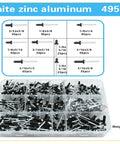 Do-It-All Rivet Kit For Sheet Metal And Marine Furniture Projects 1/8, 5/32, 3/16 Inch Blind Pop Rivets Aluminum Quick-Set Fasteners Built To Last With A Tight, Vibration-Resistant Hold For Boat, Auto, And DIY Repairs, 495pcs tray