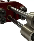 Pro Sheet Metal Roller Bender Tool With Red Aluminum Frame For Real World Use, 0 To 90 Degree Angle Adjustment, Six Rollers Close-Up