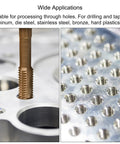 M10 By 1.5 Spiral Point Thread Tap And 8.5mm Twist Drill Bit Set for metalworking in use on aluminum surface.