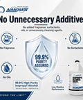 Isopropyl Alcohol 99.9 Percent IPA Pro Grade Industrial 1 Gallon Fast Evaporating Low Residue Solvent For Lab Use Cleaning Degreasing And Electronic Parts Maintenance bottle label with 99.9% purity