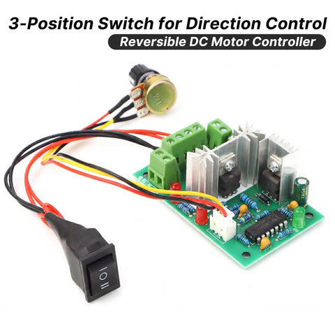 PWM DC Motor Speed Controller 10 To 30V 3A 120W With Reversible Forward Reverse Stop Switch electronic components