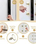 Installation steps for Two Pack Clear Acrylic Adhesive Cabinet Pulls With Center Hole 5 Inch Self Stick Knobs on cabinets