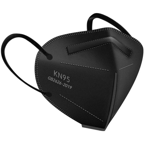 Kids KN95 Masks For Children Pack Of 30 Breathable 5 Layer Protection Black Face Masks with adjustable earloops