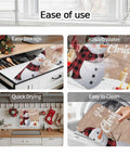 Holiday Themed Snowman Wood Grain Dish Drying Mat used for storage, water absorption, quick drying, and cleaning