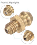Close-up of Brass Straight Grease Fitting M5x0 8mm Hydraulic Nipple from 5 Pack for Replacing Oil Fittings in Machinery