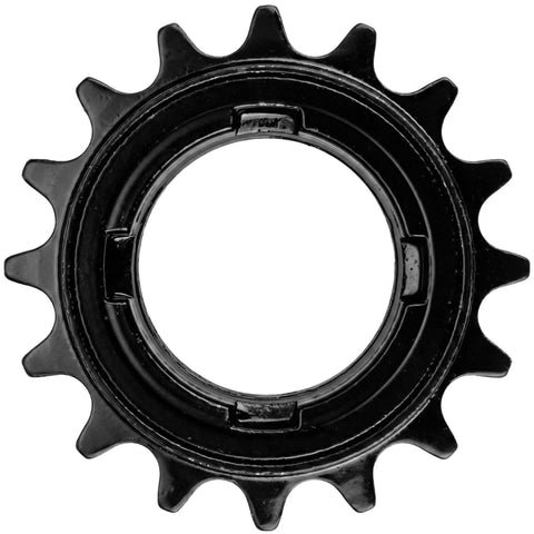 16T Single Speed Bicycle Freewheel Half By Eighth Inch Threaded Type Black Replacement Part front view