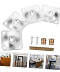 Heavy Duty Metal Mount Plates For Sweet Zero Hassle Table Leg Swaps 20 Piece Furniture Connector Kit with screws and anchors.