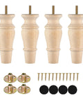 Super Heavy Duty Wooden Furniture Legs Set Of 4 Unfinished Replacement Parts Smooth Sanded Hardwood for Couch Sofa Chair Cabinet