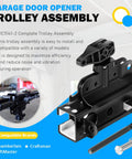 Heavy Duty Square Rail Trolley Assembly For Hassle Free Garage Door Opener Replacement Compatible With Chamberlain Craftsman And LiftMaster Systems engineered for smooth operation and easy installation.