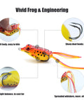 Five Piece Topwater Frog Lures Set For Freshwater Fishing Catch Bass And More Ray Frog Soft Baits with sharp dual hooks