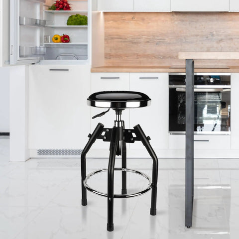 Heavy Duty Adjustable Hydraulic Shop Stool With 360 Degree Swivel For Garage Bar Seating 29 To 33.86 Inch Height Padded 13.78 Inch Seat Diameter Supports Up To 330 Lbs Black in kitchen setting