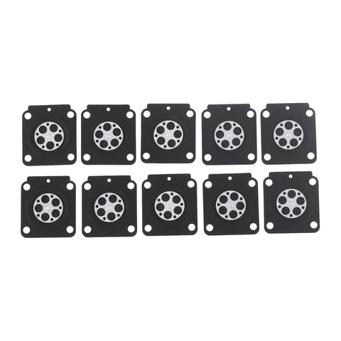 12-piece metering diaphragm set, black square diaphragms with silver centers for Zama A015053 carburetor