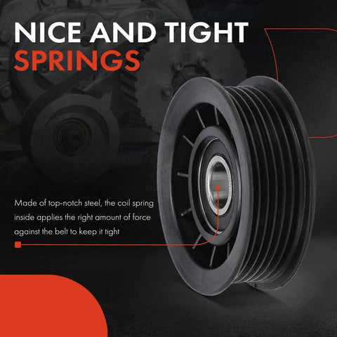 Beef Up Your Ride With This Serpentine Belt Tensioner Pulley Replacement side view showing coil spring details