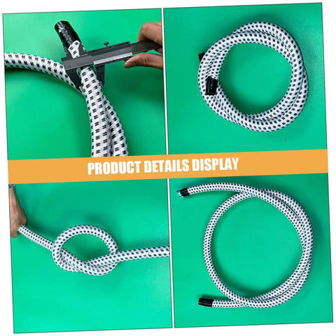 Heavy Duty High Temperature Steam Hose For Garment Steamers And Irons, flexible PVC nylon replacement tube displayed in measurements and coils.