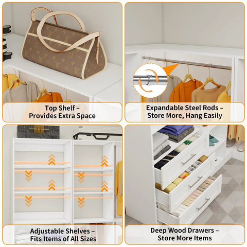 Max Out Your Closet Space With This Expandable L Shaped Corner Closet System For Walk In Closets Three Piece Modular Organizer