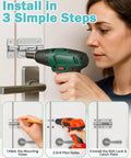 Person installing Heavy Duty Door Slide Latch Lock 3 Inch Barrel Bolt Built From Solid Steel For Maximum Privacy And Security, Brushed Nickel