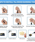 Steps to install All In One Wood Burning Kit For Adults With Gloves 130 Piece Pyrography Pen Tool Set With Adjustable Temperature 200 To 450 C