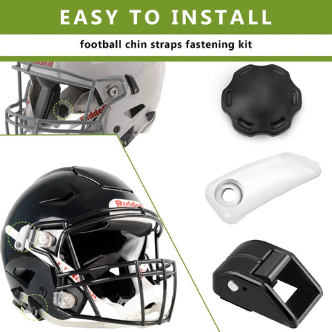 Top Shelf Football Helmet Chin Strap Hardware Bundle Delivering Bulletproof Strap Loc And Cam Loc Retention In Clean White Finish.