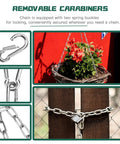 Beefy Stainless Steel Gate Chain Lock 24 Inch With Double Ended Carabiners installed on a metal gate, showing chain links and carabiners.