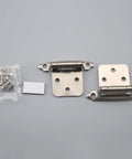 Half Inch Inset Satin Nickel Cabinet Hinges Self Closing Semi Concealed With Door Bumpers, 25 Pairs, 50 Pieces Including Screws