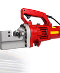 Hiedmeil Electric Hydraulic Rebar Cutter, Heavy Duty Portable Steel Rod Cutting Tool with a red finish and metallic cutting head.