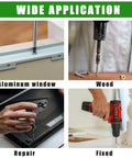 Wide application collage of Stainless Steel Wood Screws Set 1200 Pcs Self Tapping Assortment Kit used on aluminum, wood projects.