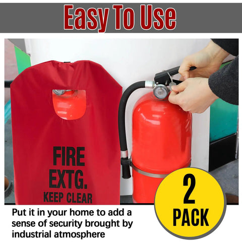 Beefy Heavy Duty Fire Extinguisher Covers 2 Pack Slick Red Durable Sleeves Fit Five To 13 Pounds Clutch Weather Resistant Wall Guard For Home Gear