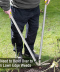 Person using Long Handle Edging Shears For Lawn And Garden, Heavy Duty Border Shears With Nonstick Coated Blades, Sharp Rust Resistant Lawn Edge Cutter, 80 Cm Reach For Easy Yard Borders And Edges on grass edges