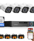 Wired 4 Channel 5MP Lite AHD DVR Security System With 500GB Hard Drive 4 Indoor Outdoor 3MP CCTV Cameras Human Detection Night Vision