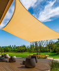 Curved 20 Ft By 26 Ft Sand Sun Shade Sail Outdoor Shade Cover 95 Percent UV Block Canopy on patio garden