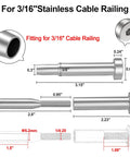 3/16 Inch Invisible Cable Railing Kit 40 Pack For Wood And Metal Deck Posts Featuring Zero Visible Bolts and detailed post fittings.