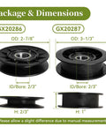 Beefed Up Replacement V Idler Pulley And Flat Pulley Kit For Lawn Mower Replaces OEM Part Numbers dimension details