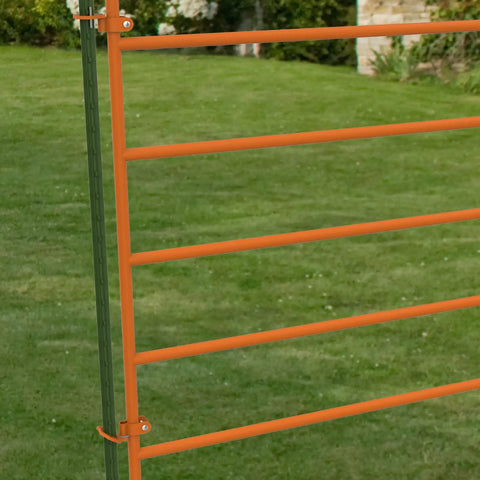 Heavy Duty Gate Hinge Pins For T Post Fence Hang A Gate From A Metal T Post Easy Install Top And Bottom Pins On Orange Metal Gate