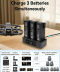 DJI Avata 2 Battery Charging Hub 100W Beast Fast Charger For Avata 2 Drone, charging 3 batteries with LED display