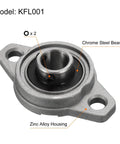 KFL001 Flanged Pillow Block Bearing 12mm Bore Zinc Alloy Self Aligning Flange Mounted Bearing 4 Pack With Screws And Key Wrench, zinc alloy housing