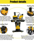 Beilockery Electric Hydraulic Busbar Processor Machine with punching, cutting, bending, and crimping tools for metal work.