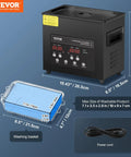 3 Liter Ultrasonic Cleaner Machine With Digital Screen And Integrated Heater, dimensions and washing basket included.
