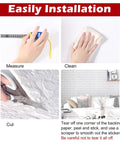 Easily Installation steps for Hassle Free Peel And Stick Brick Wallpaper Roll For Kitchen Backsplash Waterproof PVC Self Adhesive Tile Wallcovering For Bathroom Ceiling.