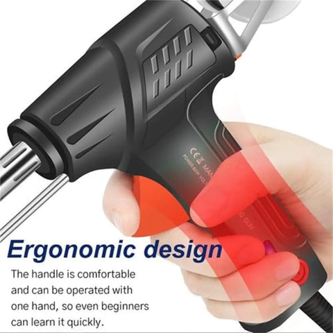 Close-up of ergonomic grip on 2025 Laser Welding Machine Set With Built In Intelligent App System for Pro Grade Internal Heated Laser Welder.