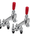 Two Pack Beefy Vertical Double Head Quick Release Welding Toggle Clamps Zinc Plated Iron Fixed Workholding Clamps
