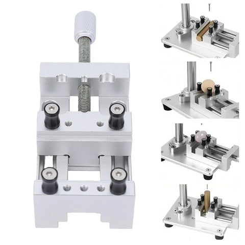 Mini Vise For Jewelry And Model Making, CNC Aluminum Alloy Bench Clamp, Precision Small Part Holder With 0 To 47 Mm Range, Flat Base Mounting, Pro Grade Crafting Tool For Enthusiasts And Professionals shown holding small parts