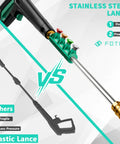 Stainless steel lance comparison for 5000 PSI Electric Pressure Washer With Adjustable Touch Screen And Eight Level Control 34 Inch Tall Four Quick Connect Nozzles Inlet Hose And Filter 500ml Foam Cannon Beast Cleaning Power For Cars Fences Driveways And Home Cleanup Blue.