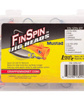 Fin Spin Jig Kit With Shad Dart Lure Action For Crappie And Freshwater Tackle Gear, Includes Eight One Eighth Ounce Jig Heads And Eight One Sixteenth Ounce Jig Heads, Slow Spin Blade Delivers Subtle Vibration To Avoid Spooking Fish in packaging
