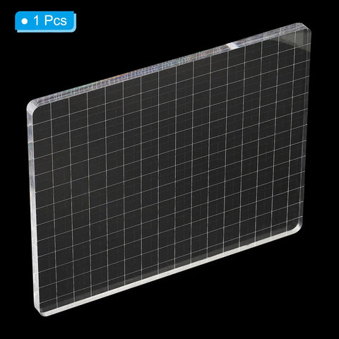 Clear Acrylic Stamp Block With Grid Lines 6x5 Inch For Scrapbooking And Card Making, Precise Alignment For DIY Crafts, Smooth Surface, Reusable Stamping Platform For Crafty Folks And Hobbyists, transparent 160x130 mm