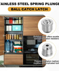 Heavy Duty 304 Stainless Steel Spring Plungers 10 Pack Ball Catch Latches For Furniture Drawers And Wardrobes No Fuss Install with visible cabinet.