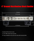 2 Pack Power Distribution Block 4 Inch Bus Bar 150 Amp 12 Volt System Crafted From Nickel Plated Brass And Rugged Abs Body